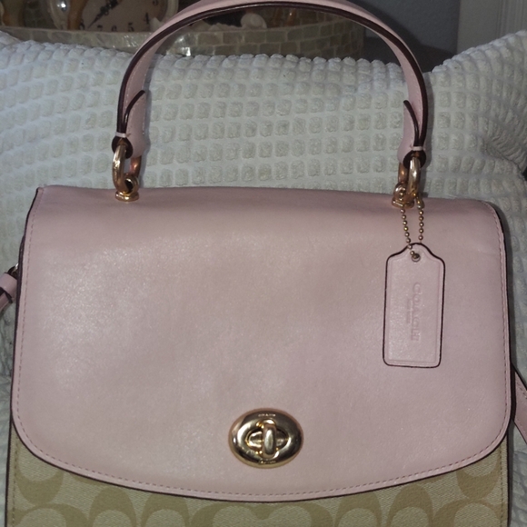 Coach Tilly Signature & Pink Satchel Crossbody - Picture 3 of 16